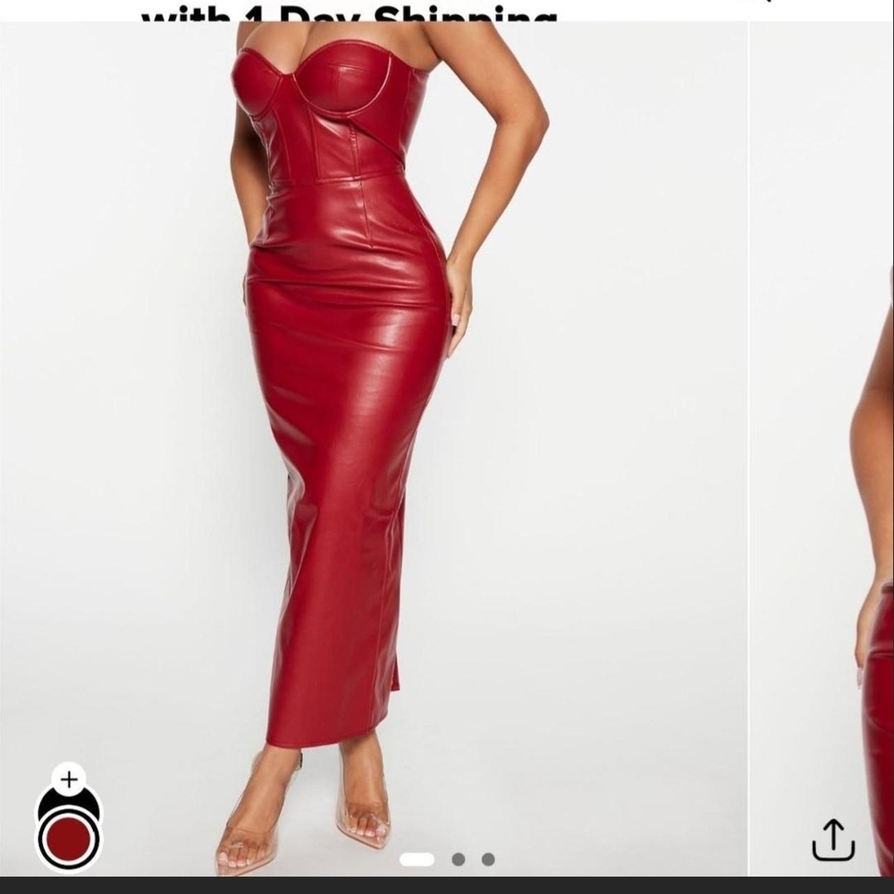 Fashion Nova Red Strapless Bodycon Dress